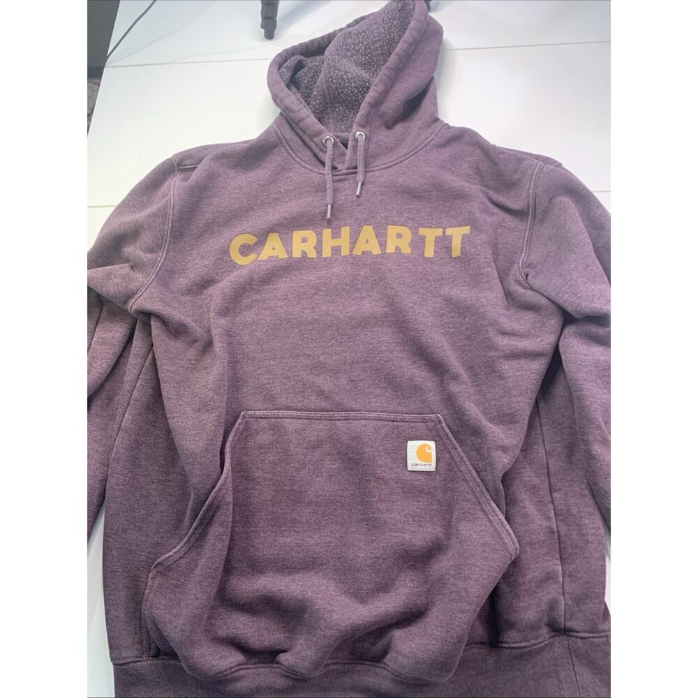 Mens Purple Carhartt Hoodie, Size Large, Outdoors Workwear Warm